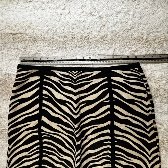 J.Crew Linen Zebra Print Skirt Size 10 - Picture 7 of 8